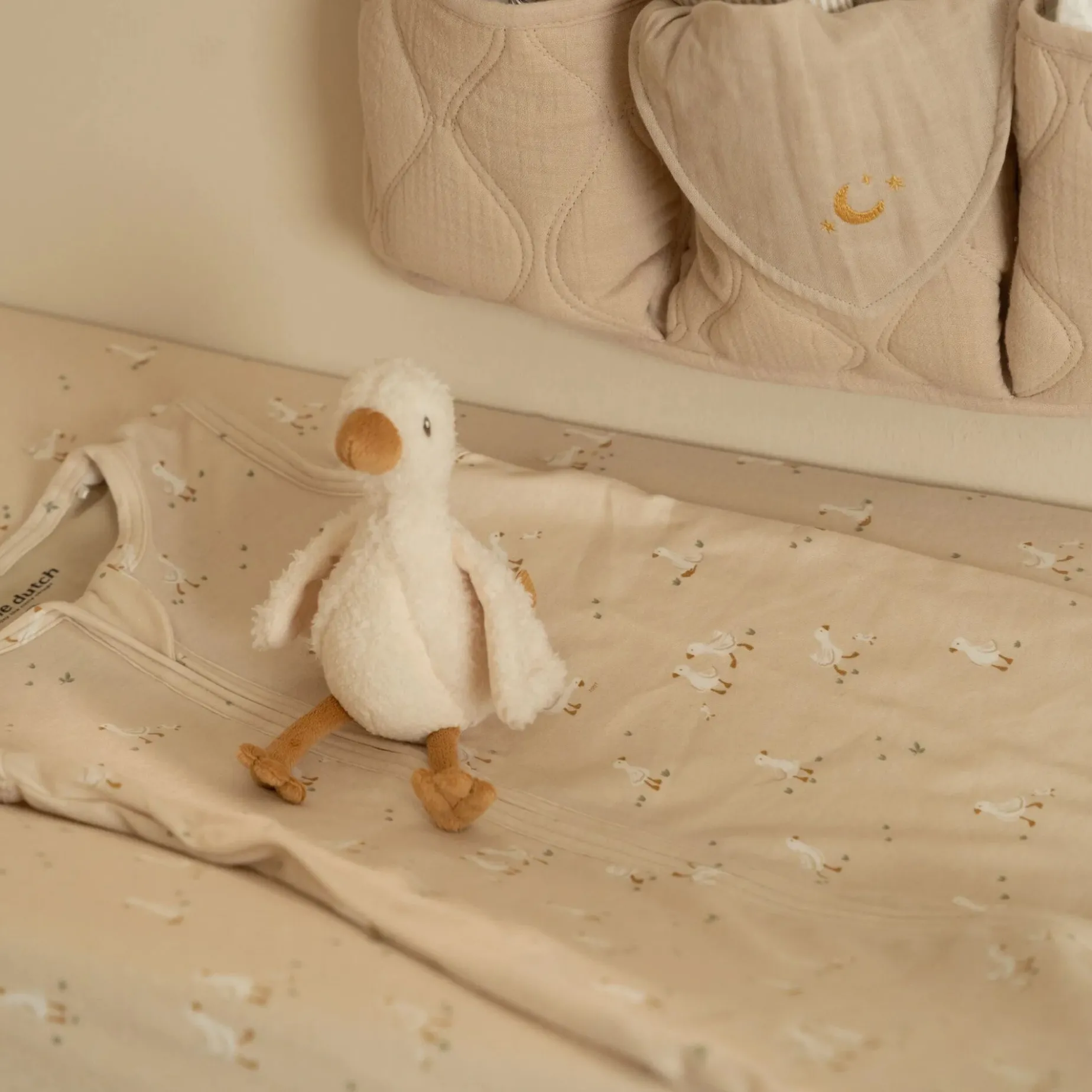 Aankleedkussenhoes - Beige - Newborn Naturals - Little Goose