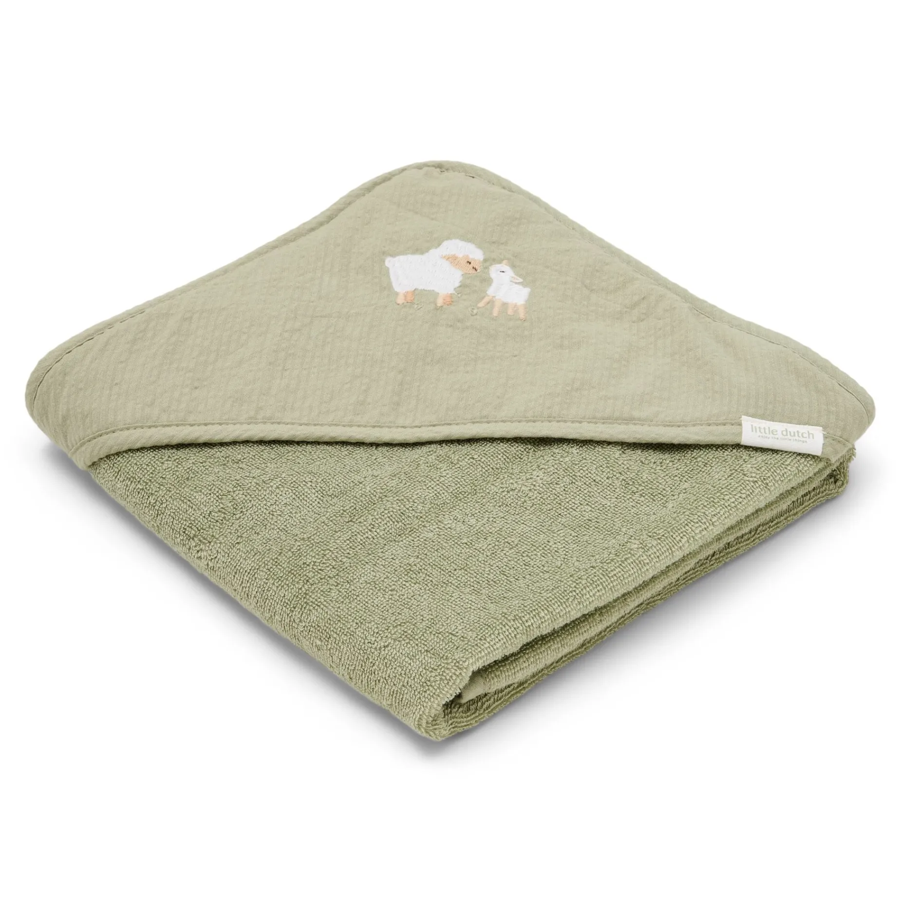 Badcape - Geborduurd - Groen - 75 x 75