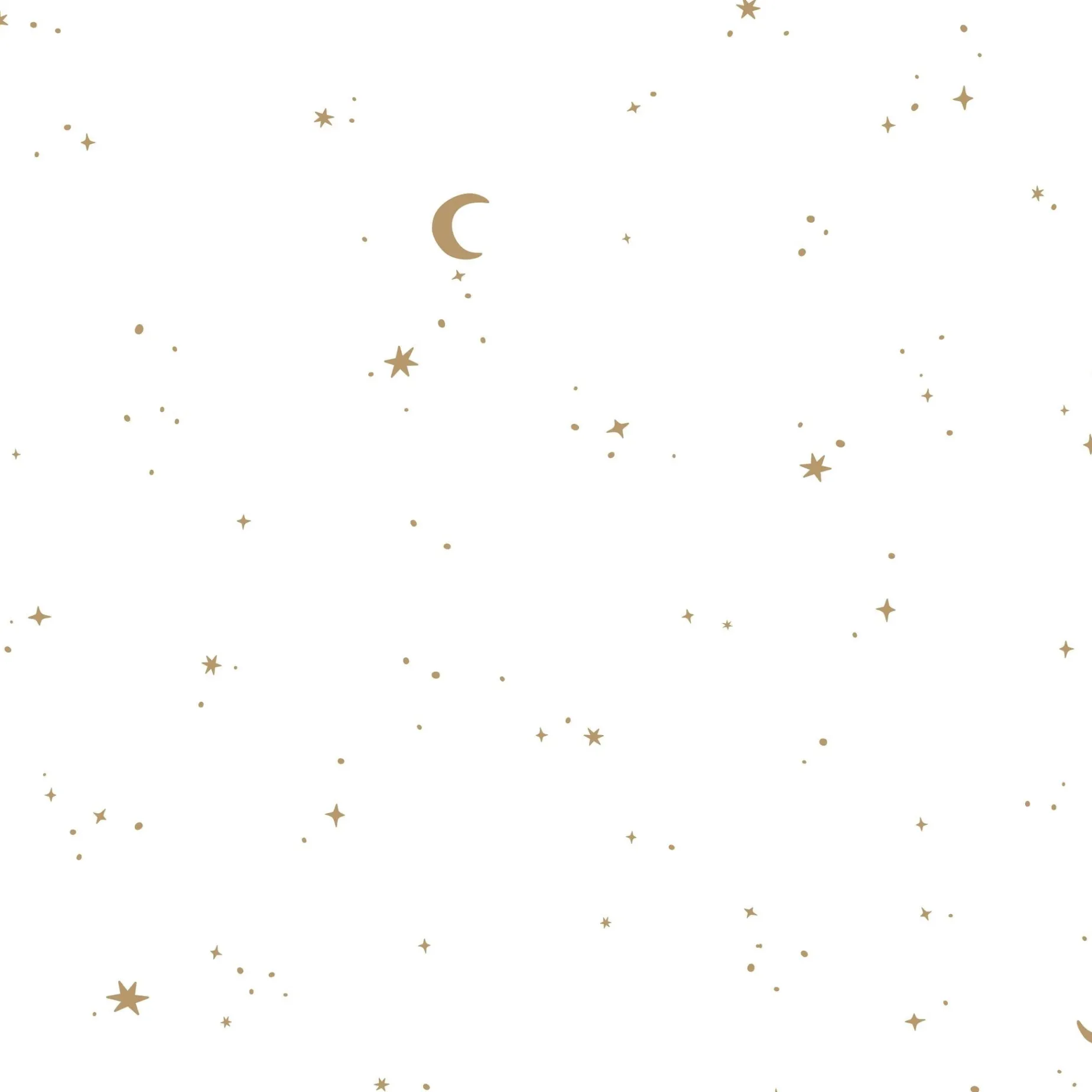 Behangstaal vliesbehang – Wit – Newborn Naturals – Moon & Stars