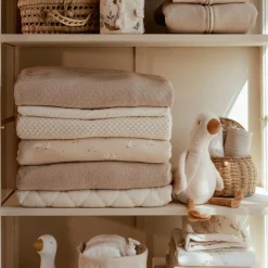 Gebreid ledikantdeken - Fleece - Beige - Essentials