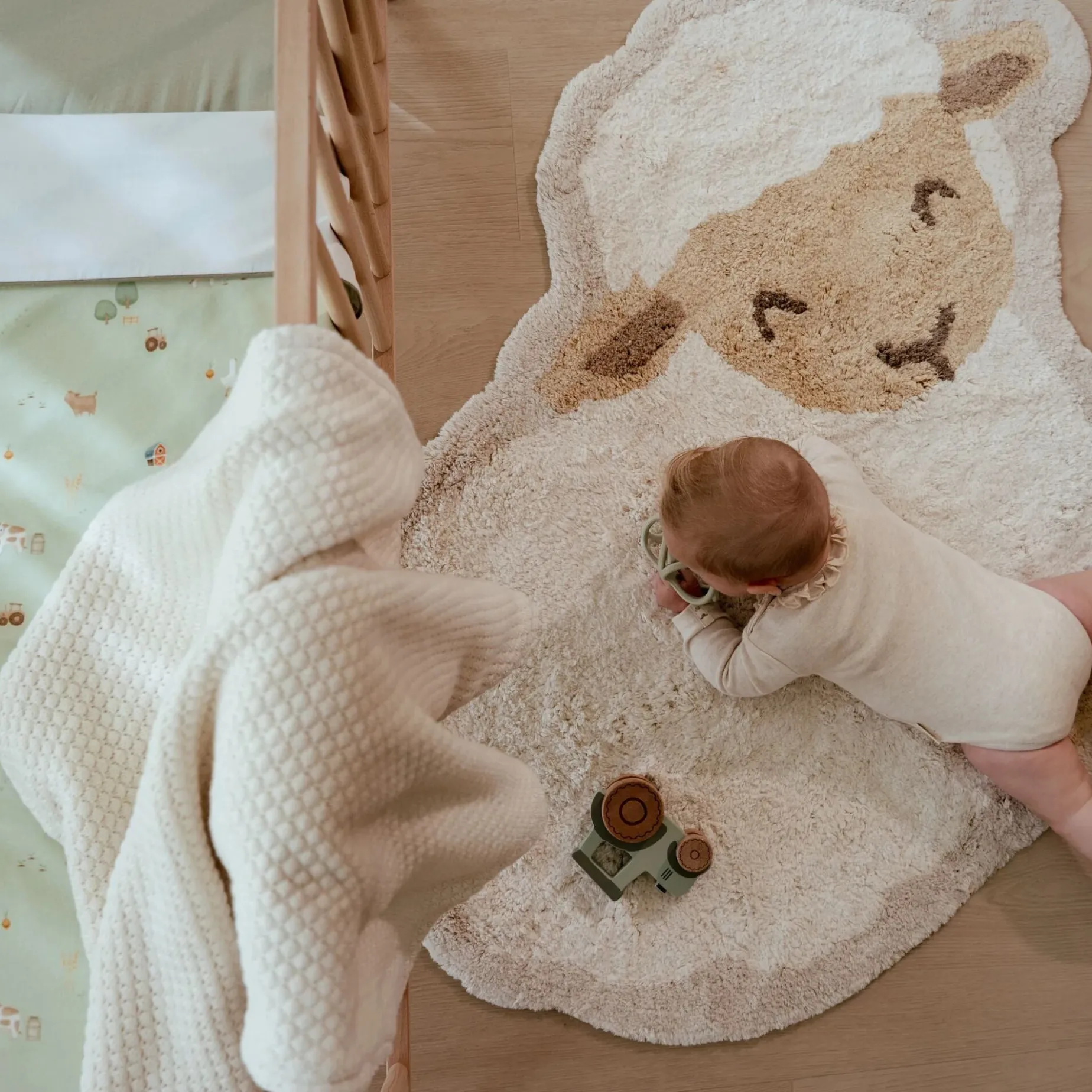 Gebreid ledikantdeken - Fleece – Wit – Essentials