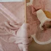 Gebreid wiegdeken - Fleece - Roze - Essentials