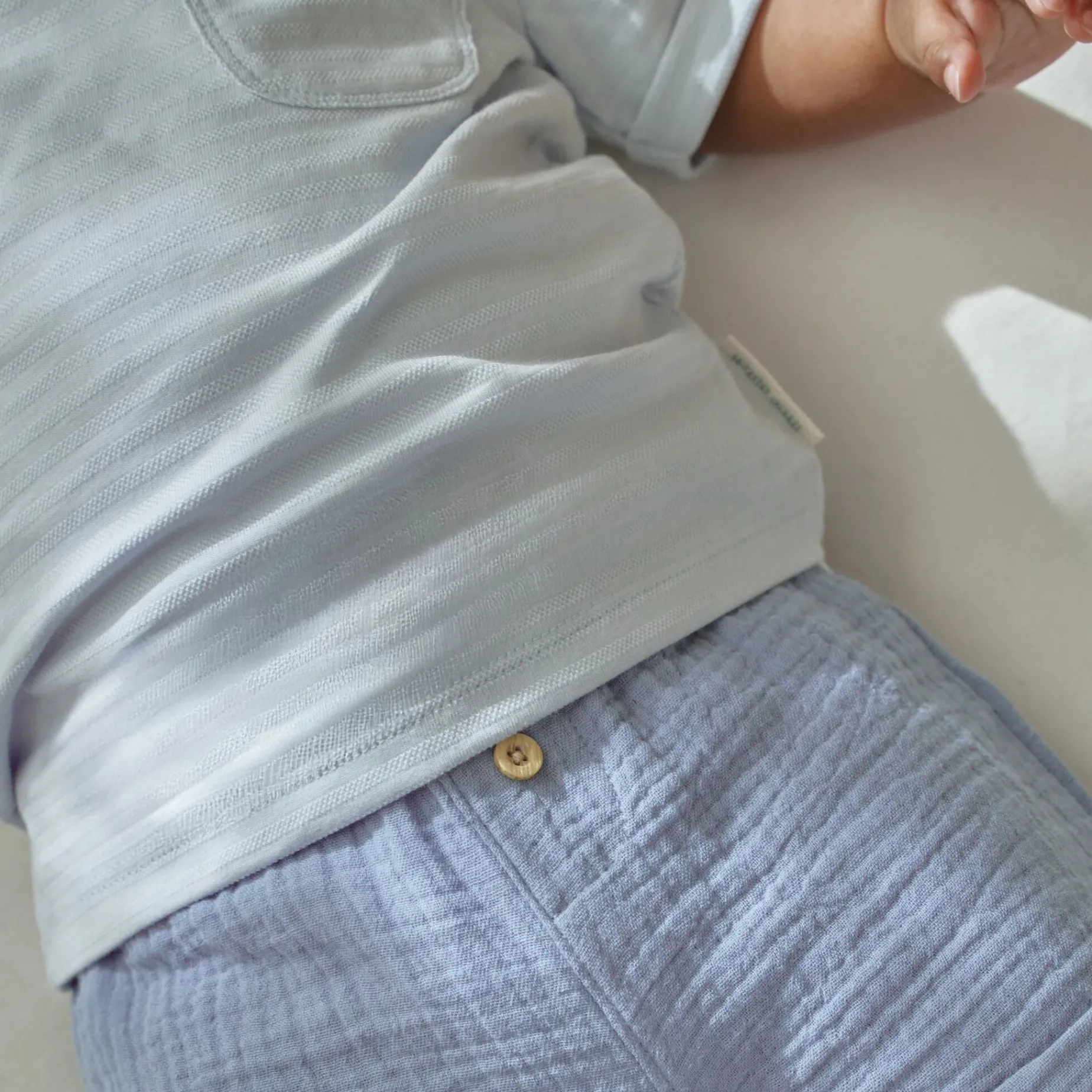 Gestreept shirt korte mouw - Blauw