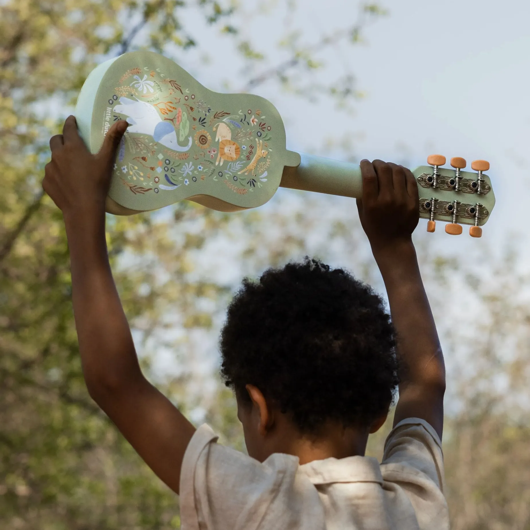 Houten gitaar - Groen - Safari Friends