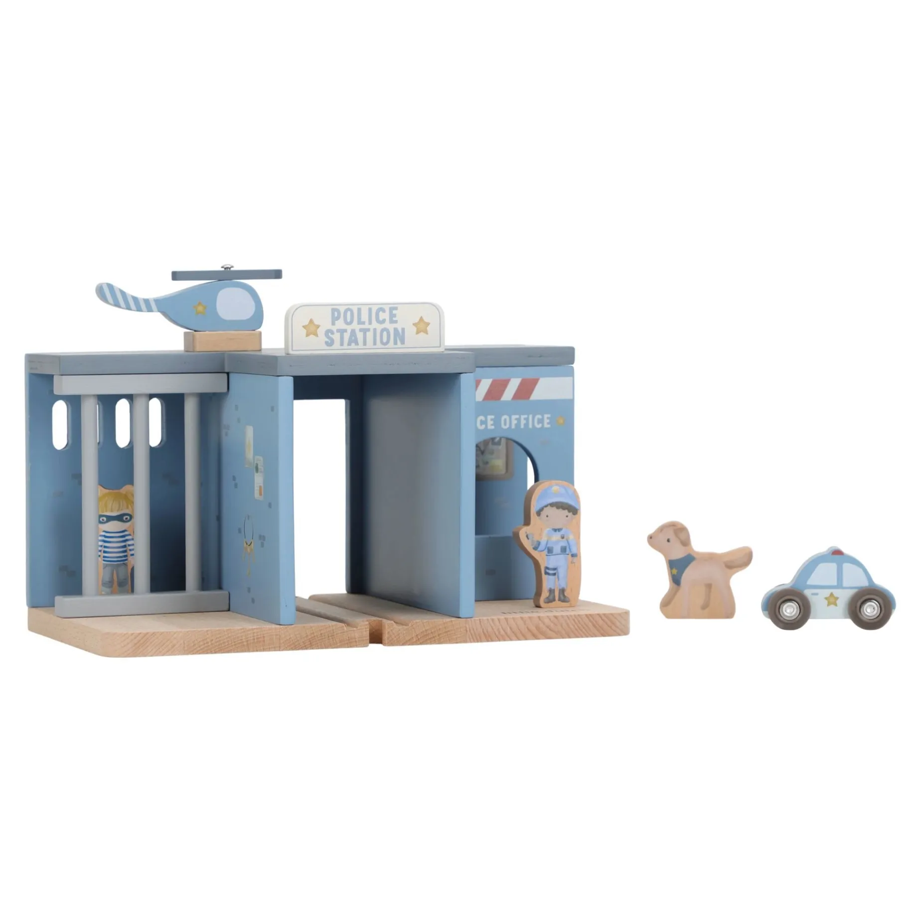 Houten politiebureau – Blauw – Essentials