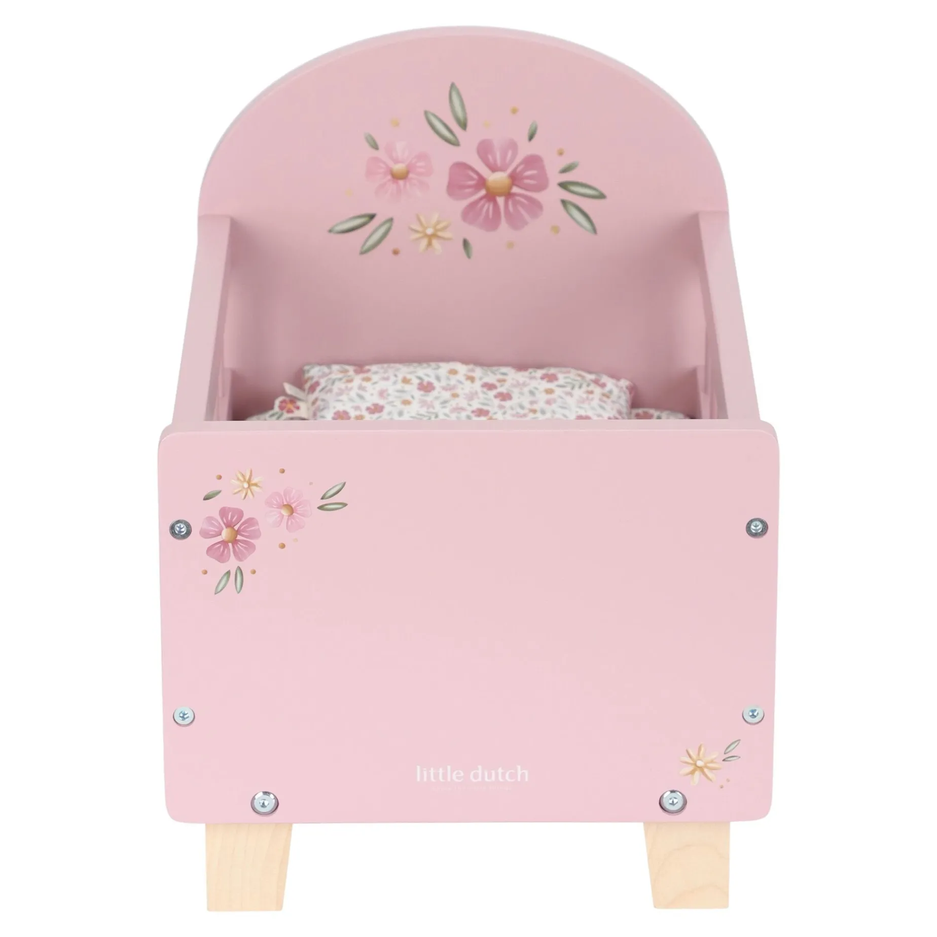 Houten poppenbedje - Roze - Essentials