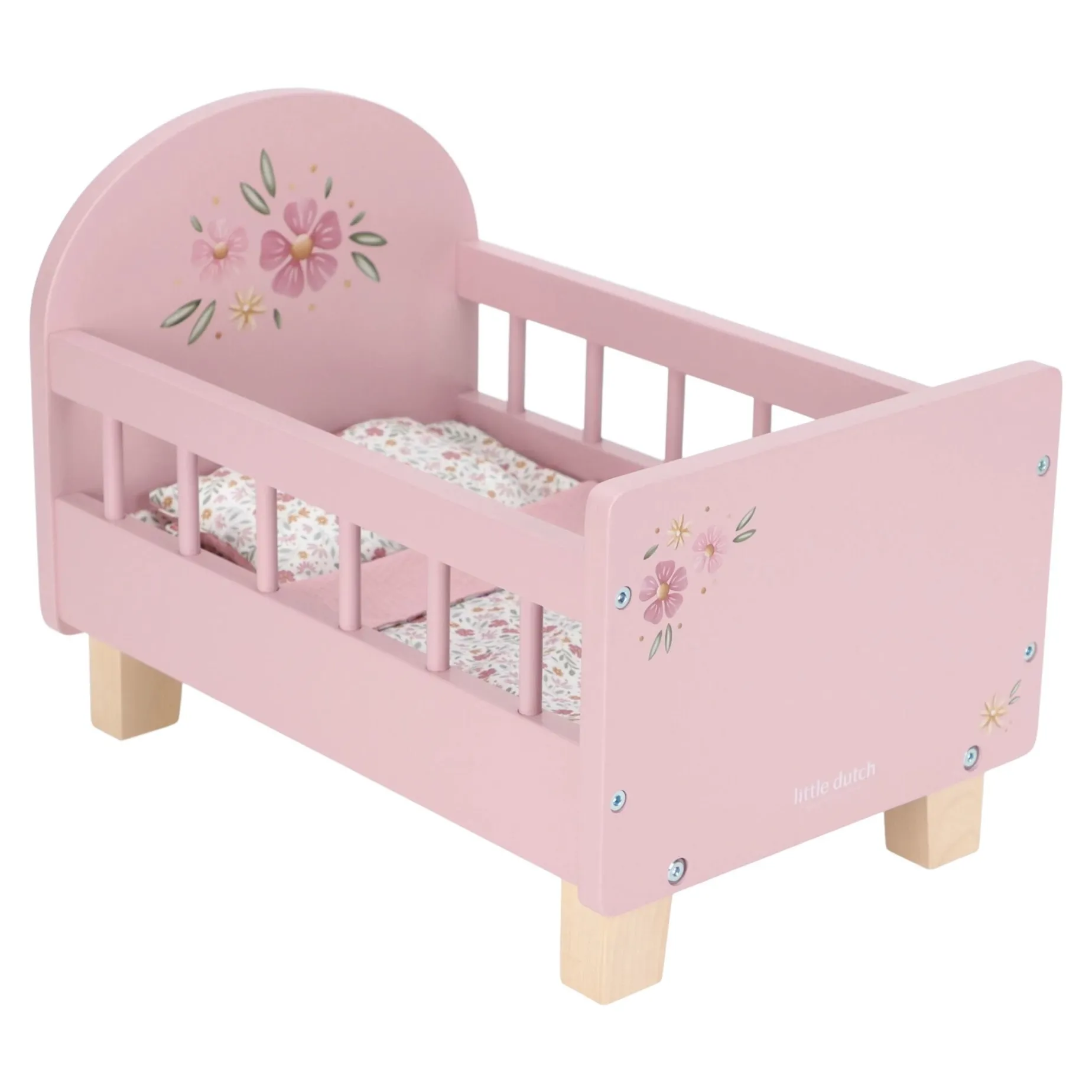 Houten poppenbedje - Roze - Essentials