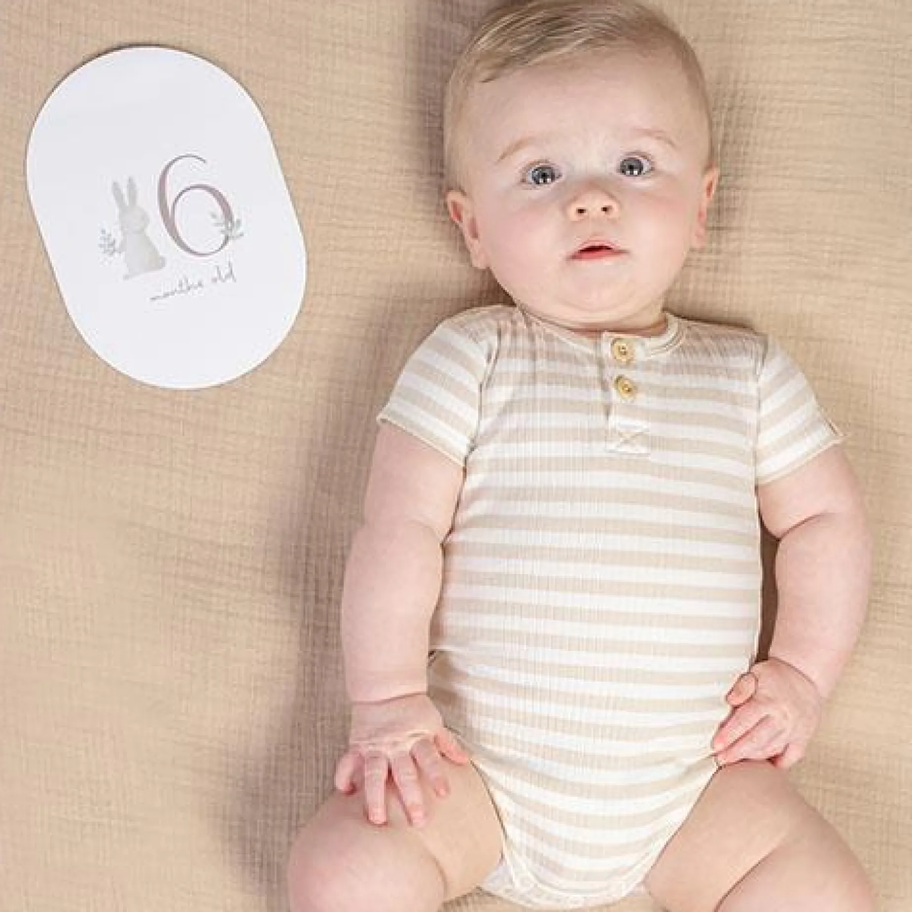 Mijlpaal kaarten - Beige - Baby Bunny - EN
