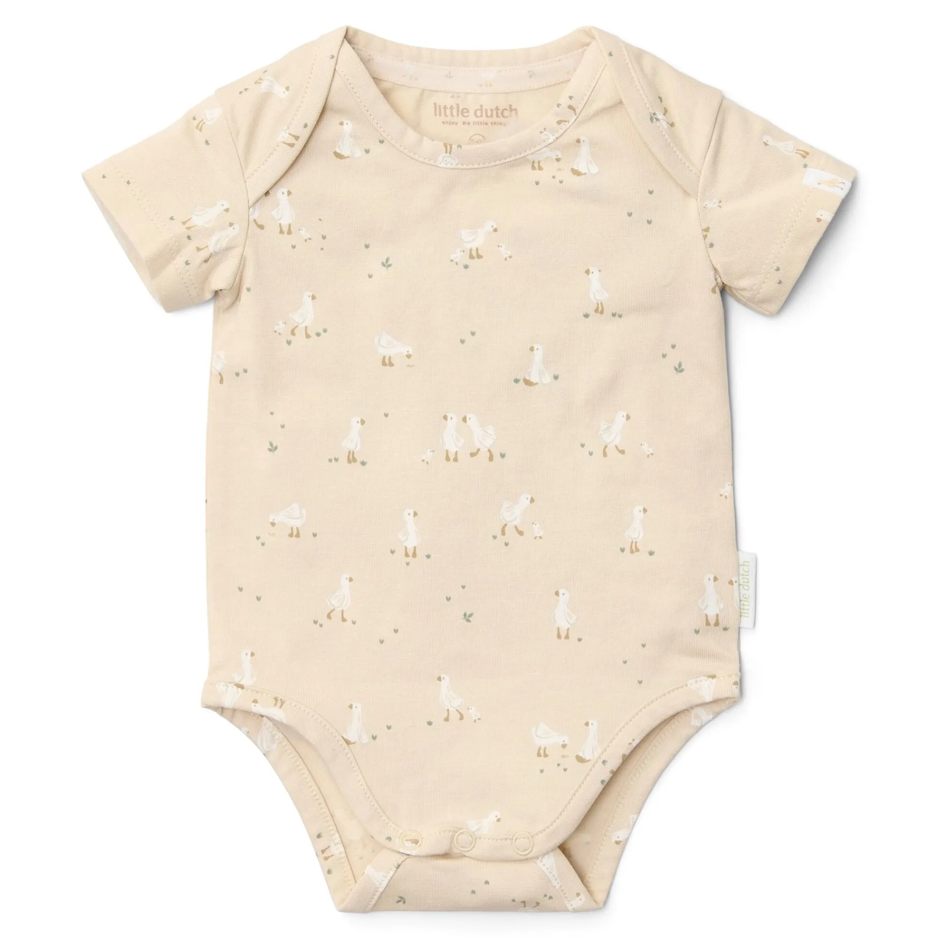 Romper korte mouw - Beige - Newborn Naturals - Little Goose