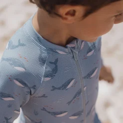 Zwempak lange mouw - UPF 40 - Blauw - Ocean Splash