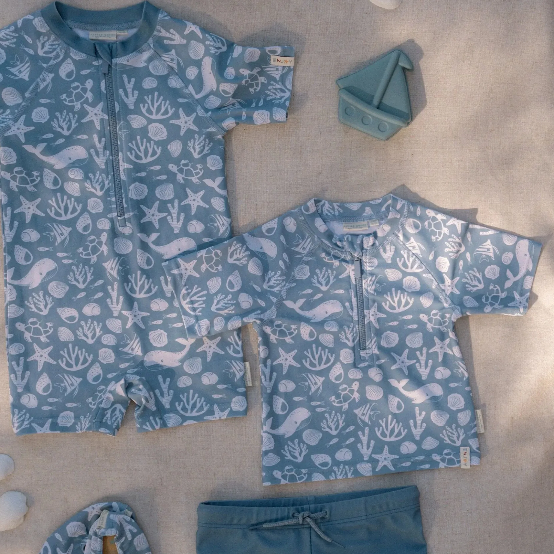 Zwemshirt korte mouw - Lichtblauw - Sea Life