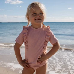 Zwemshirt korte mouw - Roze